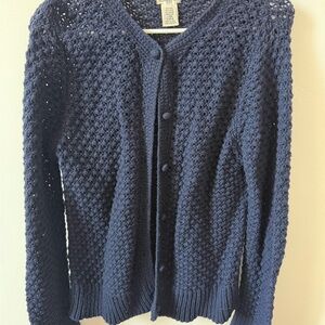 L.L. Bean Women's Deep Blue Cardigan